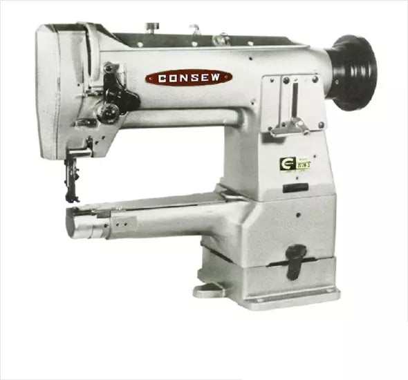 Consew 277R-3 Heavy Duty Narrow Cylinder Bed 1 Needle Drop Feed Needle Feed Compound Feed Alternating Presser Feet Lockstitch Industrial Sewing Machine With Table and Servo Motor