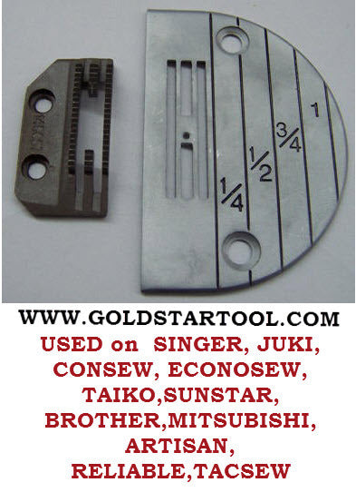 SINGLE NEEDLE SEWING MACHINE PLATE & FEED DOG 147150LG for USE FOR REG MATERIALS