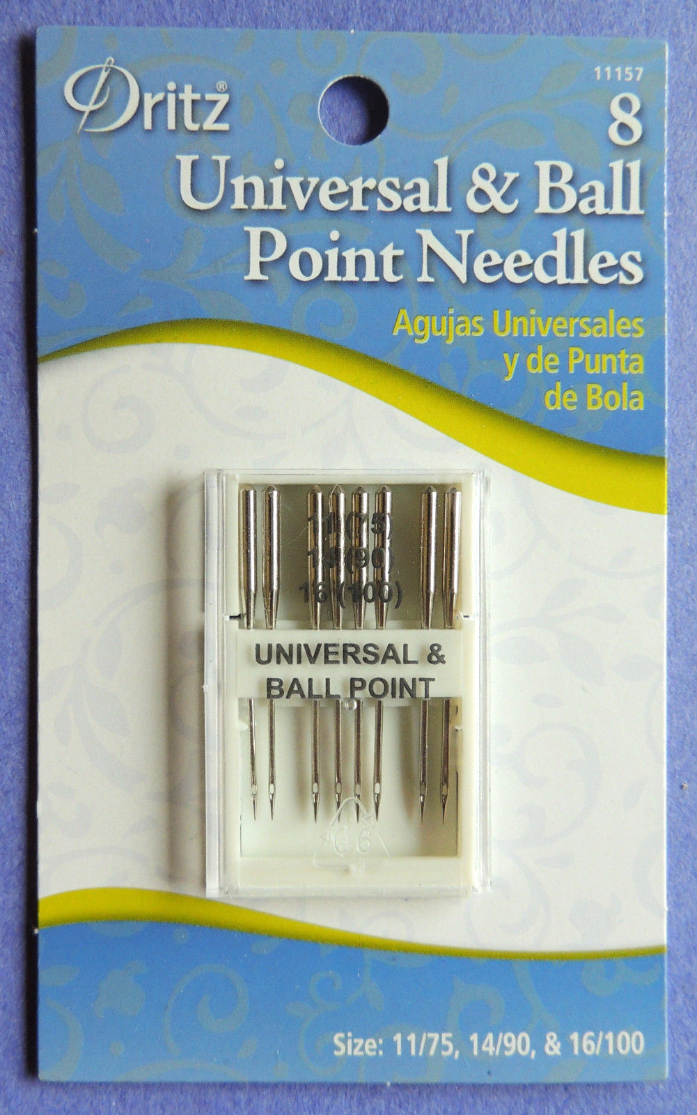 Dritz 8 UNIVERSAL & BALL POINS Needles SIZE 14/90,11/75 &16/100 FOR HOME MACHINE