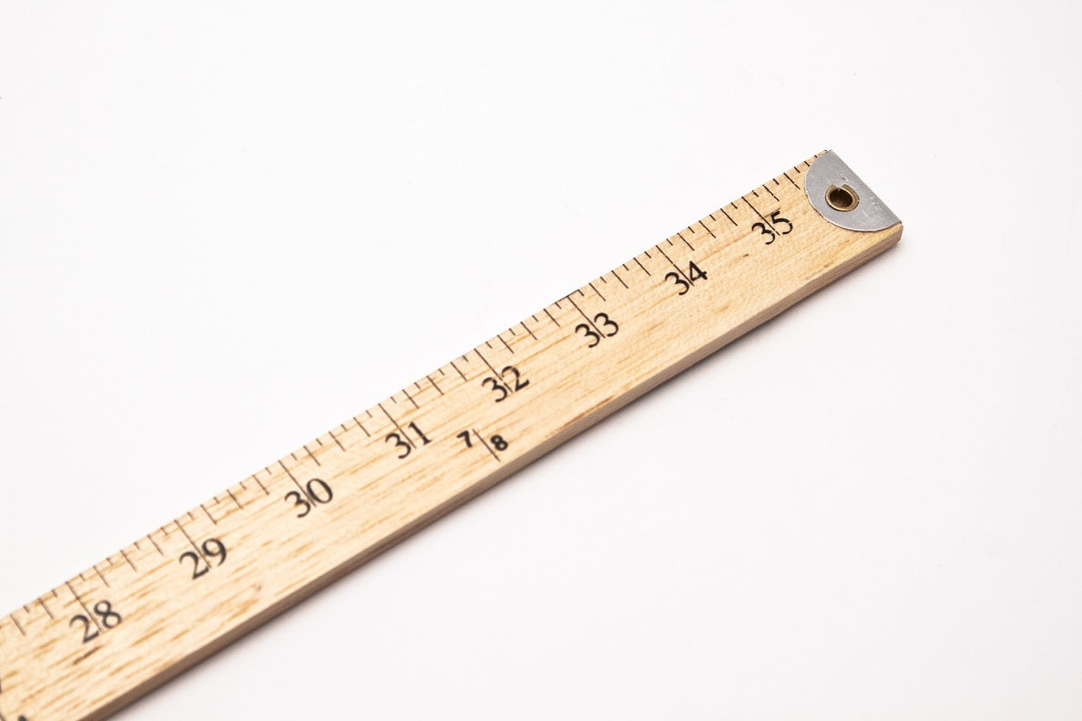 Heavy-Duty Wood Yardstick 36" L x1-1/8" W x 1/4" T, with Metal ends DOUBLE SIDE