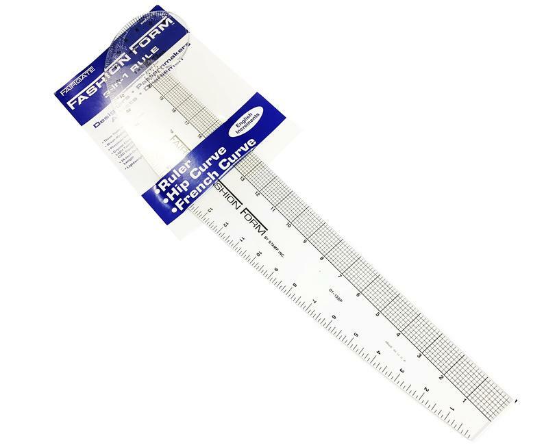 Fairgate Fashion Form Hip French Curve 3-in-1 Rule,Clear acrylic plastic constru