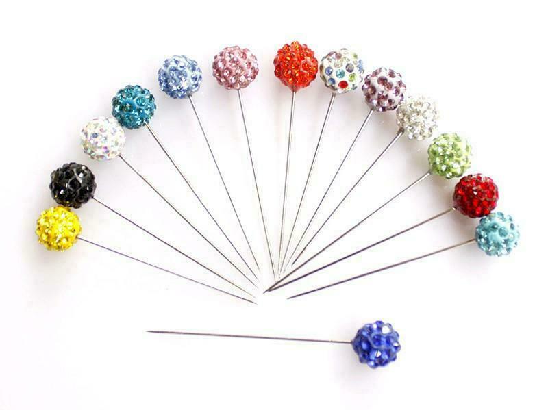 Rhinestone Head Scarf Pins PACK OF 12