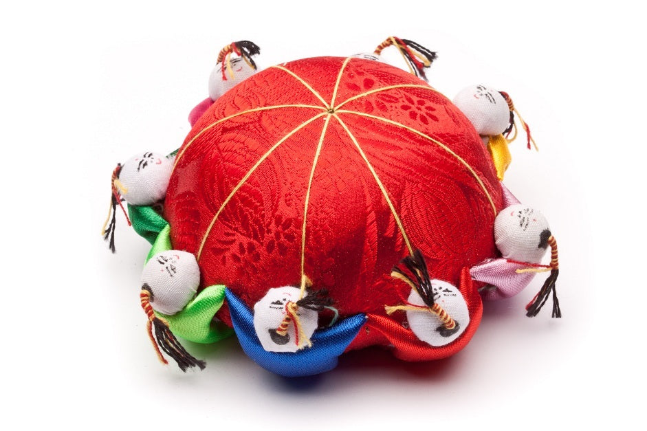 PACK OF 4 Round Pin Cushion Silk Chinese Vintage 3" Wide US SELLER FREE SHIPPING