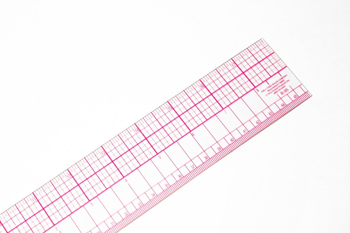 C-Thru B-95 English-Metric Beveled Ruler, 18",calibrated in 16 ths to the inch
