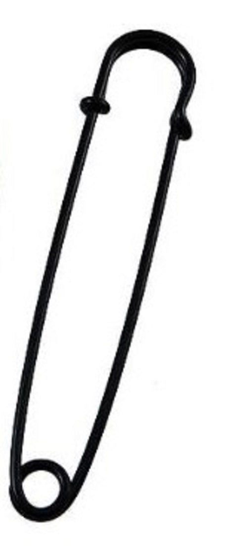 10 Pcs LARGE 3" SAFETY PINS,SKIRT PINS all steel nickel BLACK sharp tips USA
