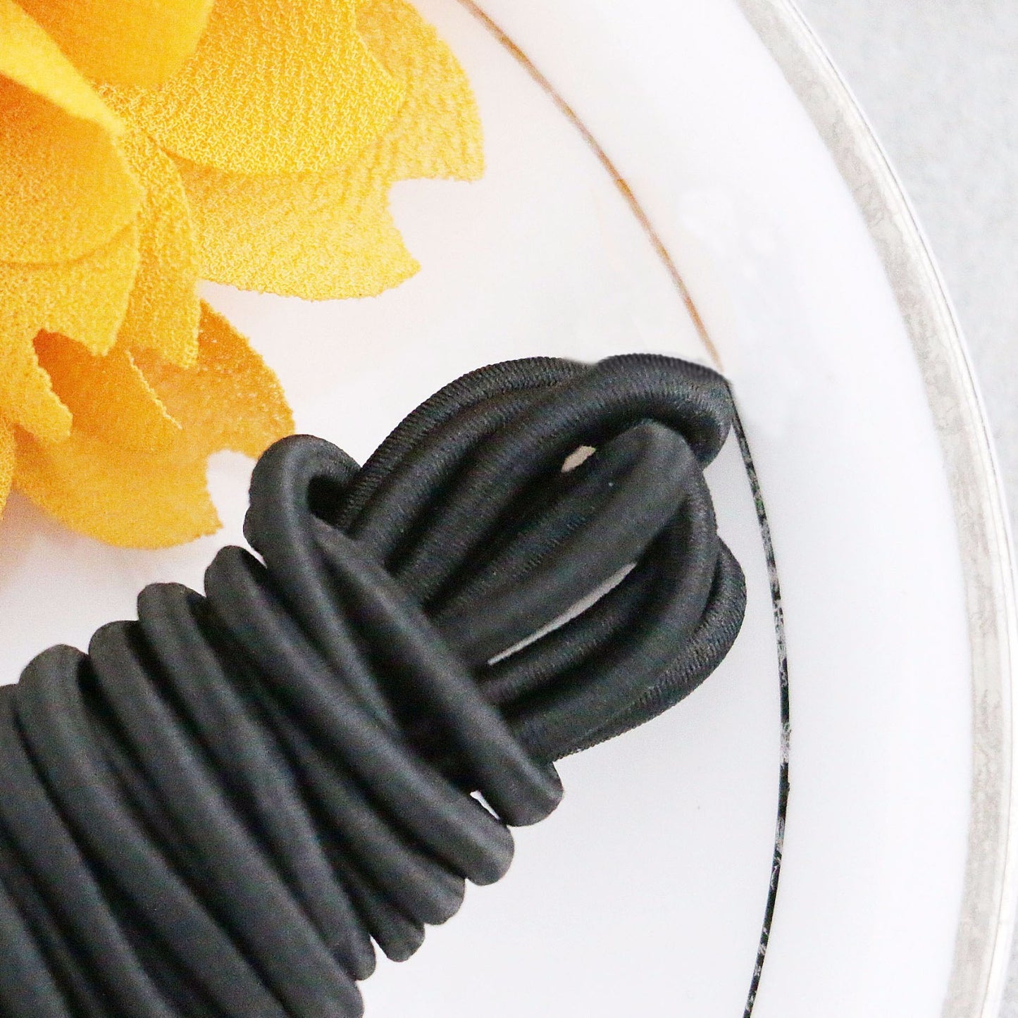 Elastic Cord Round Black 55 yd x 3mm great for sewing, crafts & buttonhole loops