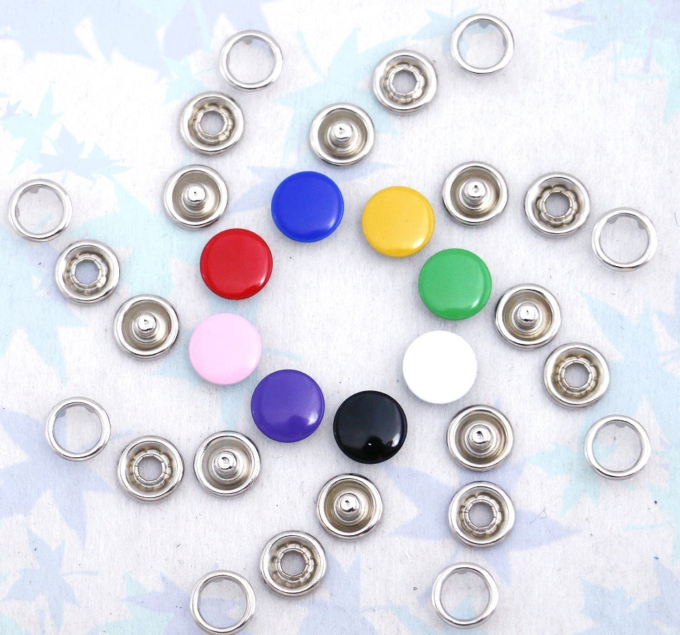 Ring Snaps, Prong with Button Cover Fun Colors ,CHOOSE SIZE,colors & QUANTITIES