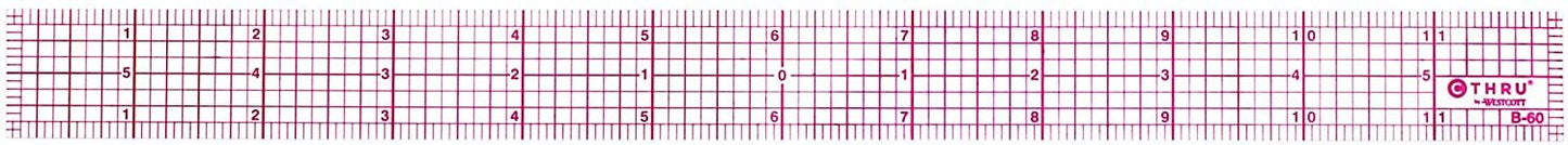 C-Thru B-60 1" x 12" 8ths Graph Beveled Ruler for designers & pattern makers usa