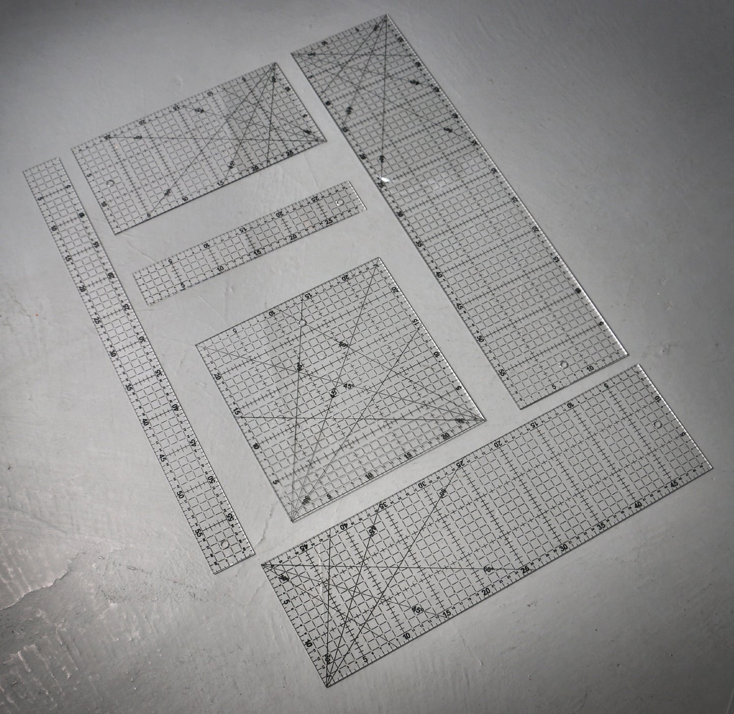 Quilting Patchwork Craft Ruler Square - VARIOUS SIZES 3 mm thick clear acrylic .