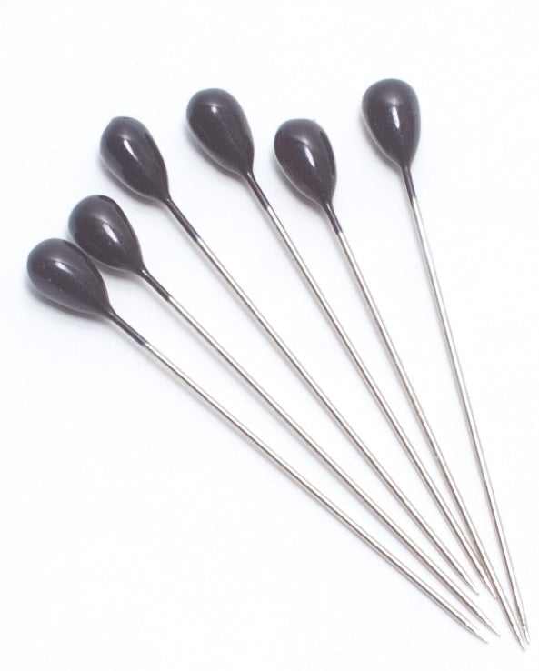 black color pearl head pins 2-1/4" ,All steel, fine and sharp. (144 per box) usa