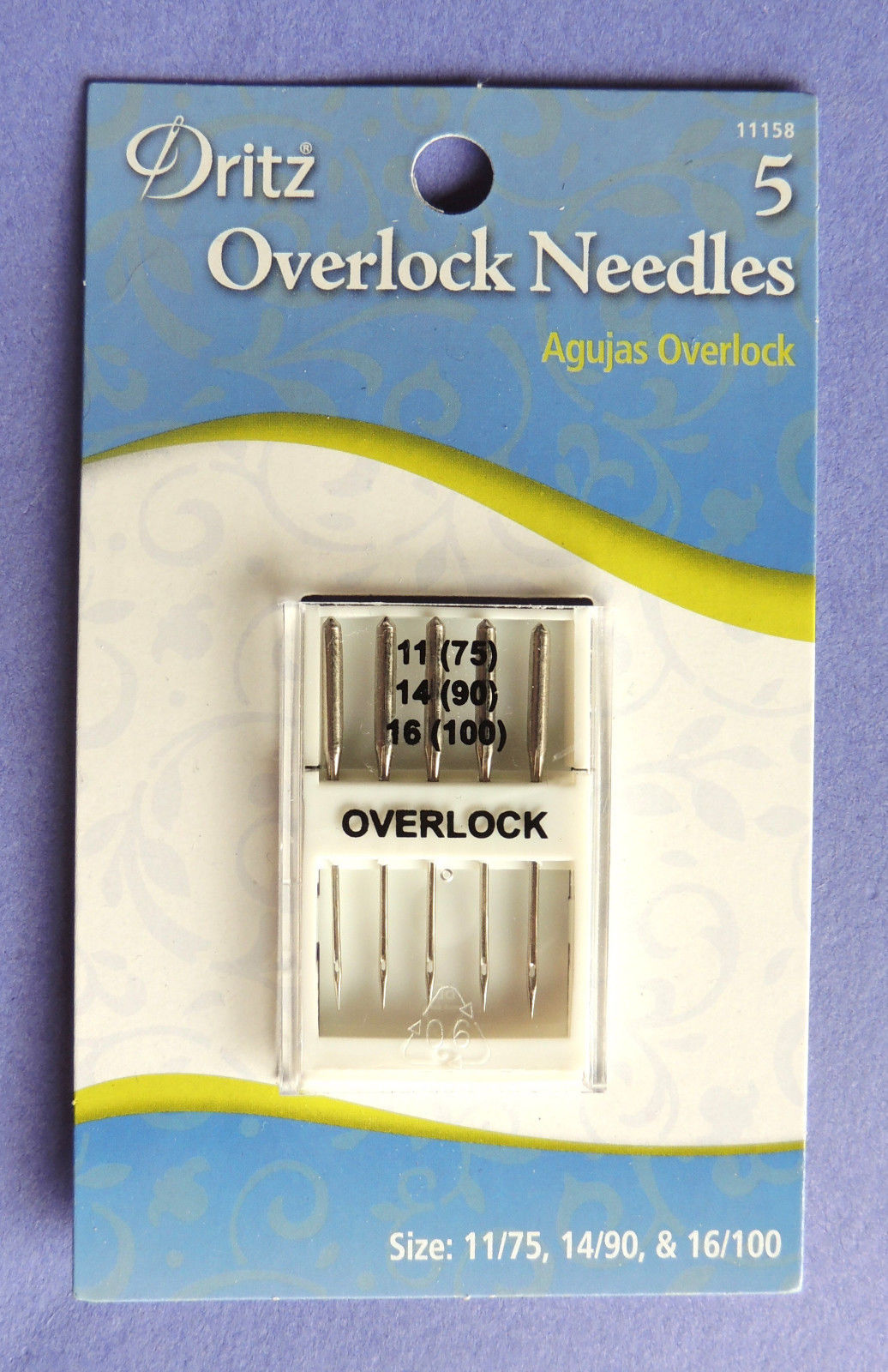 10 PKS OF 5 (50 Needles Total!) OVERLOCK/SERGER Needles SIZE 14/90,11/75 &16/100