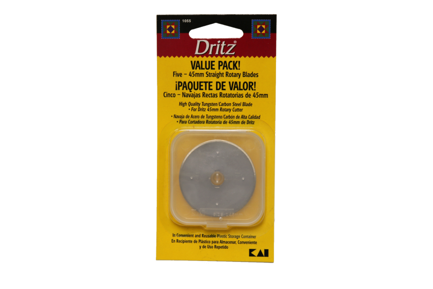 45mm Dritz Rotary Cutter Replacement Blades 5 Pack MADE IN JAPAN BY KAI