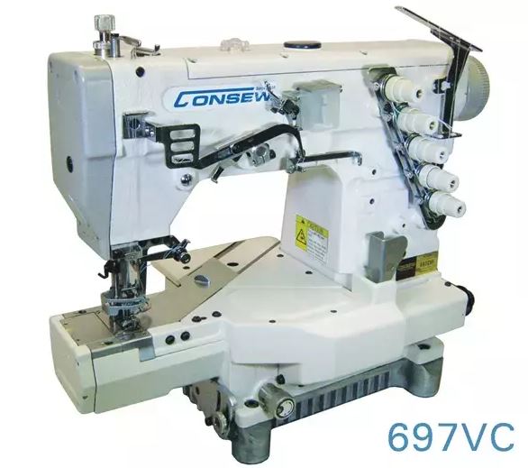 Consew 697VC High-Speed Cylinder Bed Coverstitch Industrial Sewing Machine