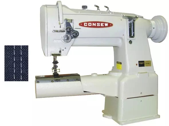 Consew 387RB-2 Heavy Duty Twin Needle Cylinder Arm Walking Foot Industrial Sewing Machine