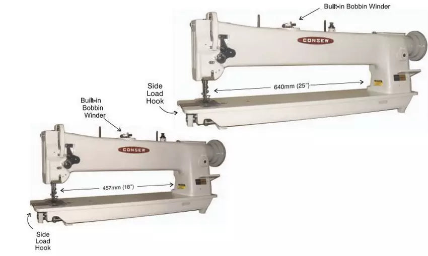 Consew 206RBL-18 | 18" Long Arm Triple Feed Walking Foot Industrial Sewing Machine
