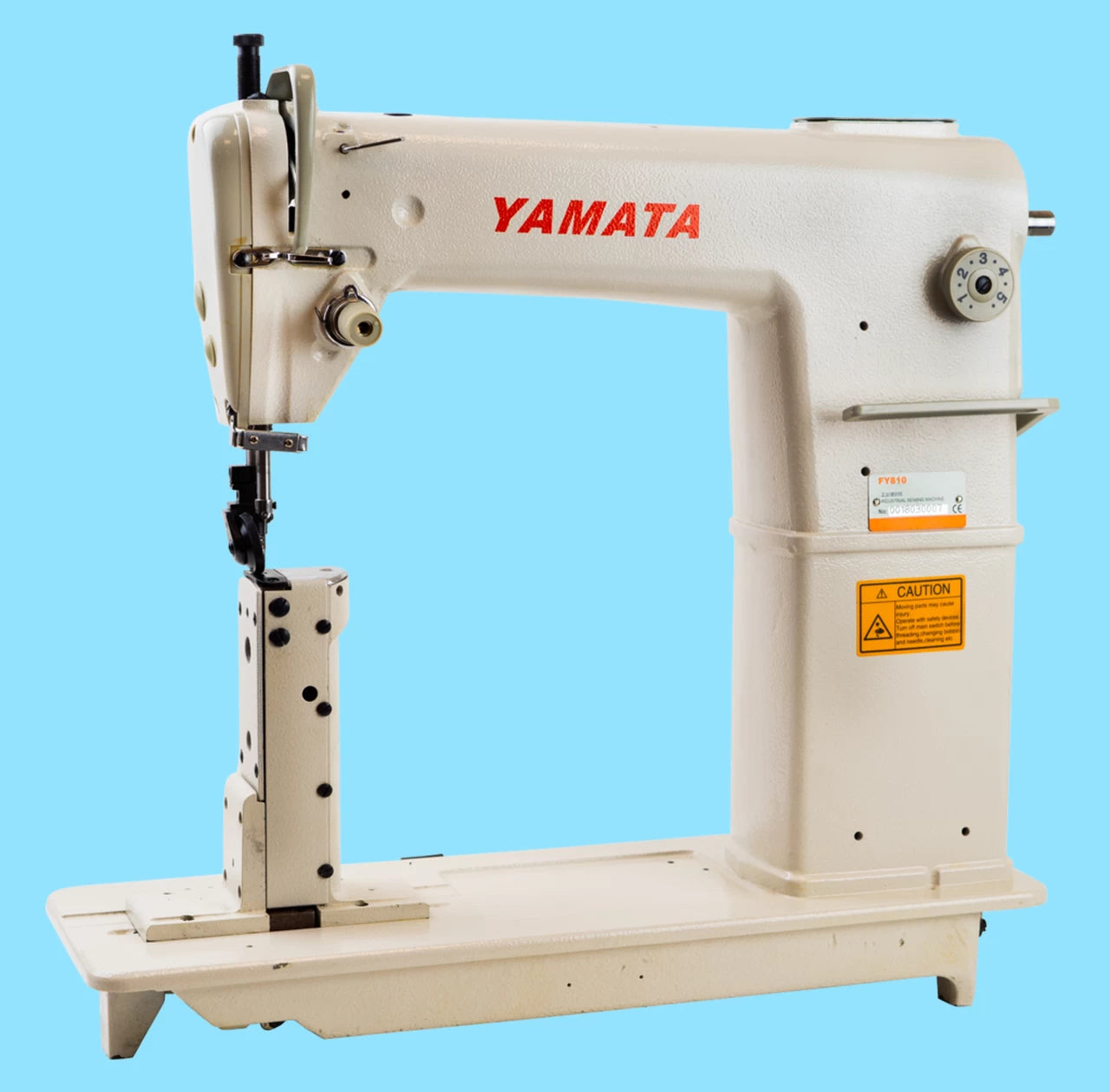 Yamata FY810 Single-Needle Post-Bed Industrial Sewing Machine Heavy-Duty Drop-Feed Lockstitch with Roller Presser Foot