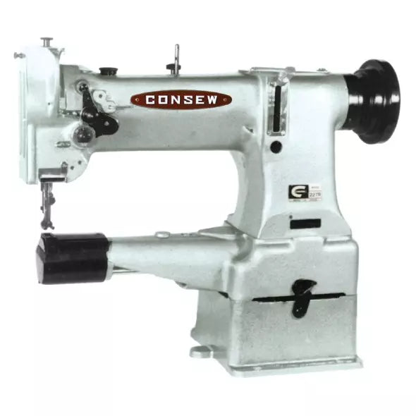 Consew 227R-2 10" High Speed Cylinder Bed 1 Needle Drop Feed Needle Feed Walking Foot Alternating Presser Feet Lockstitch Industrial Sewing Machine With Table and Servo Motor