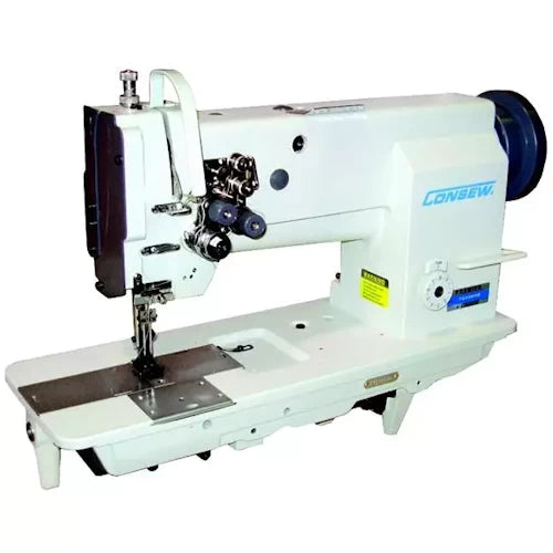 Consew Premier Series P2339RB-1 2 Needle Lockstitch Walking Foot Industrial Sewing Machine With Table and Servo Motor