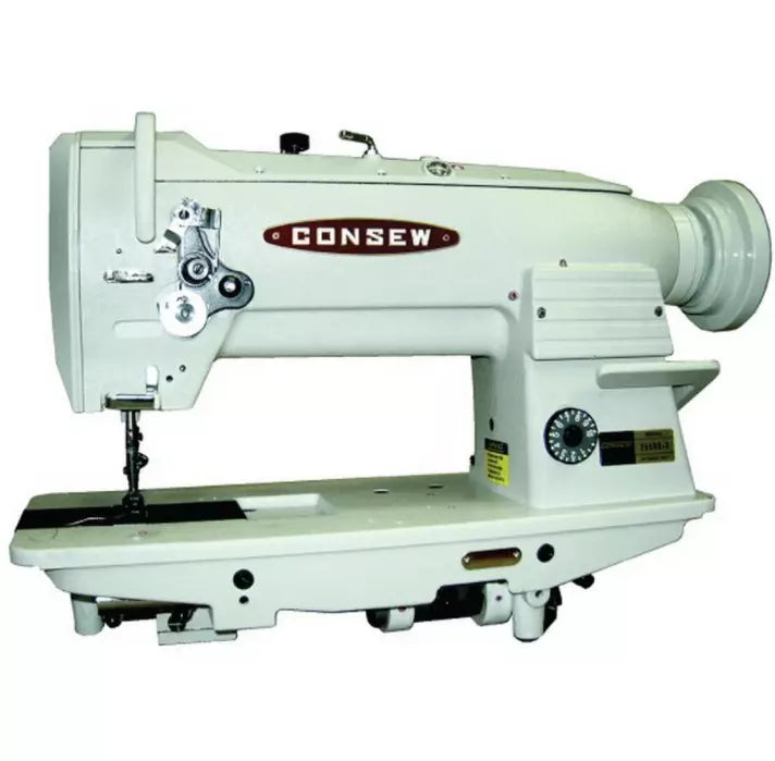 Consew 255RB-3 Triple Feed Heavy Duty Walking Foot Lockstitch Industrial Sewing Machine – Complete Set with Table & Servo Motor