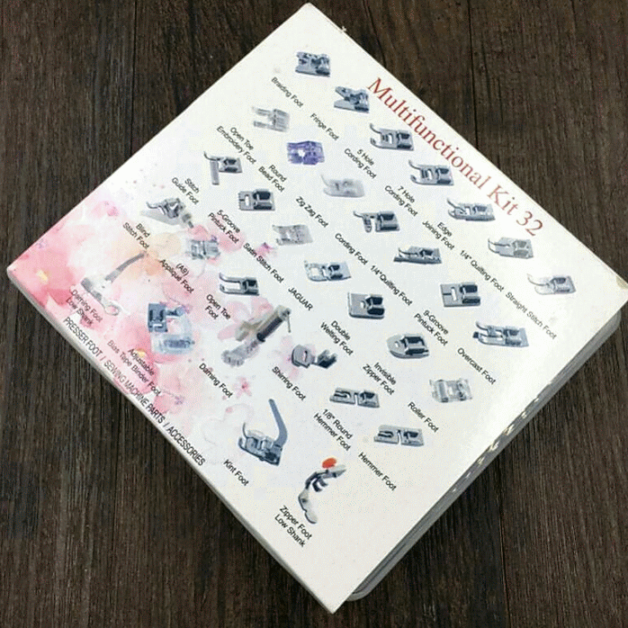 32pc Sewing presser feet Set Kit with Plastic Organize Box for Low Shank Sewing