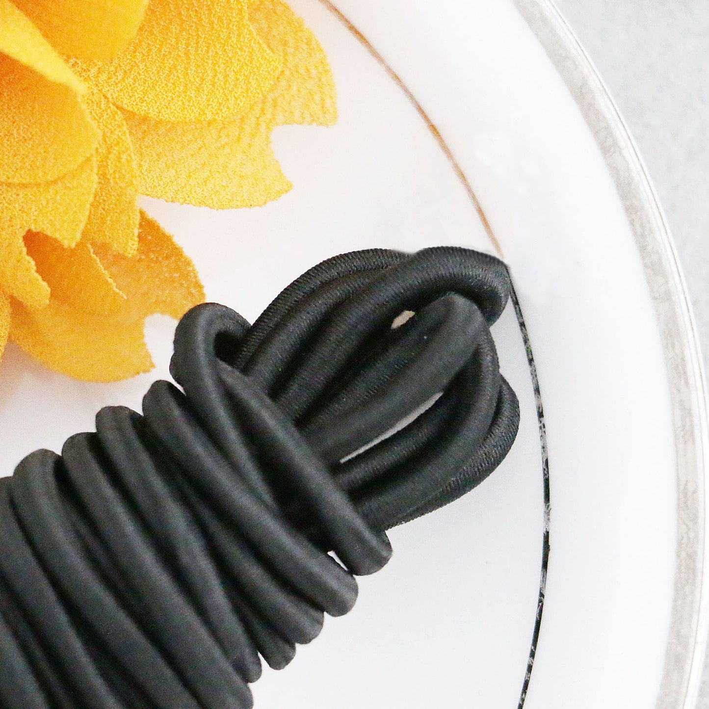 Elastic Cord Round Black 55 ydx 1/4" great for sewing, crafts & buttonhole loops