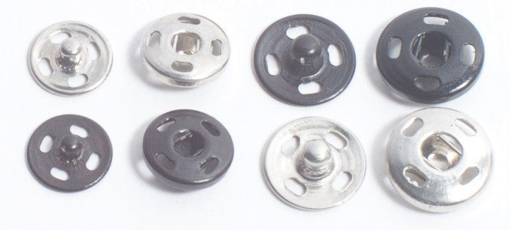 SEW-ON SNAPS ALL METAL, CHOOSE COLOR, SIZE & QUANTITIES, RUST FREE & EASY TO USE