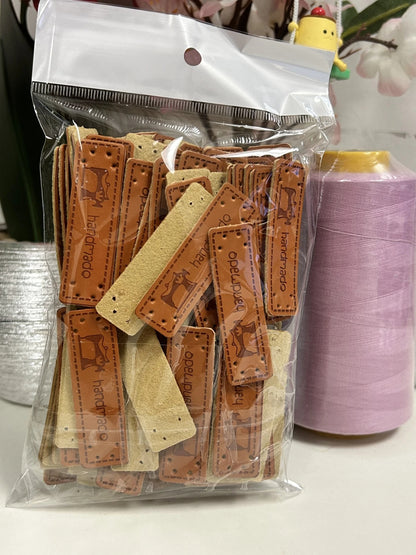 100 Pcs Handmade PU Leather Label Tags Sewing Craft Supply FREE SHIPPING USA