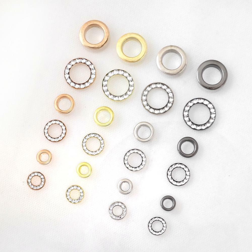 Rhinestone Grommets for the decoration of shoe, bags, garments & leather goods U