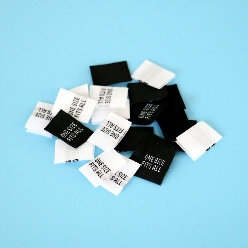250 pcs Clothing Labels Woven Taffeta 3/4" x 1/2" CHOOSE STYLE & COLOR US SELLER