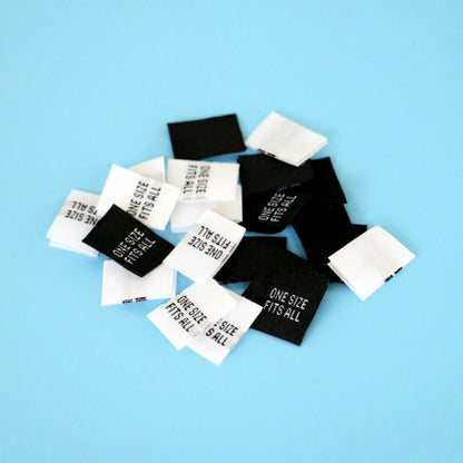 250 pcs Clothing Labels Woven Taffeta 3/4" x 1/2" CHOOSE STYLE & COLOR US SELLER