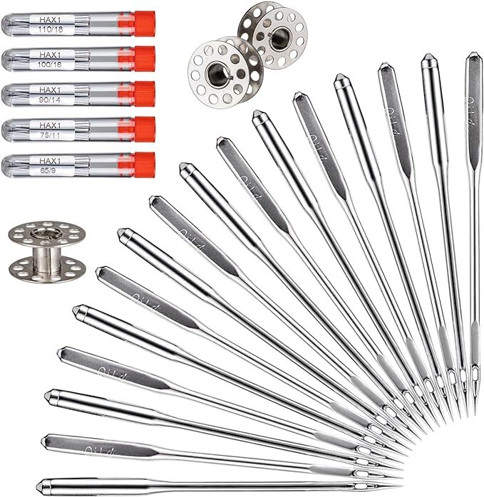 SEWING NEEDLES KIT HAX1 100 PCS Universal Sewing Machine Needle w/ Storage Tubes