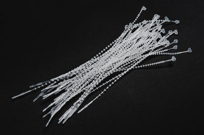 500 5" SECUR-A-TIE ADJUSTABLE BEADED LOOP TIE FASTENERS clear color no gun need
