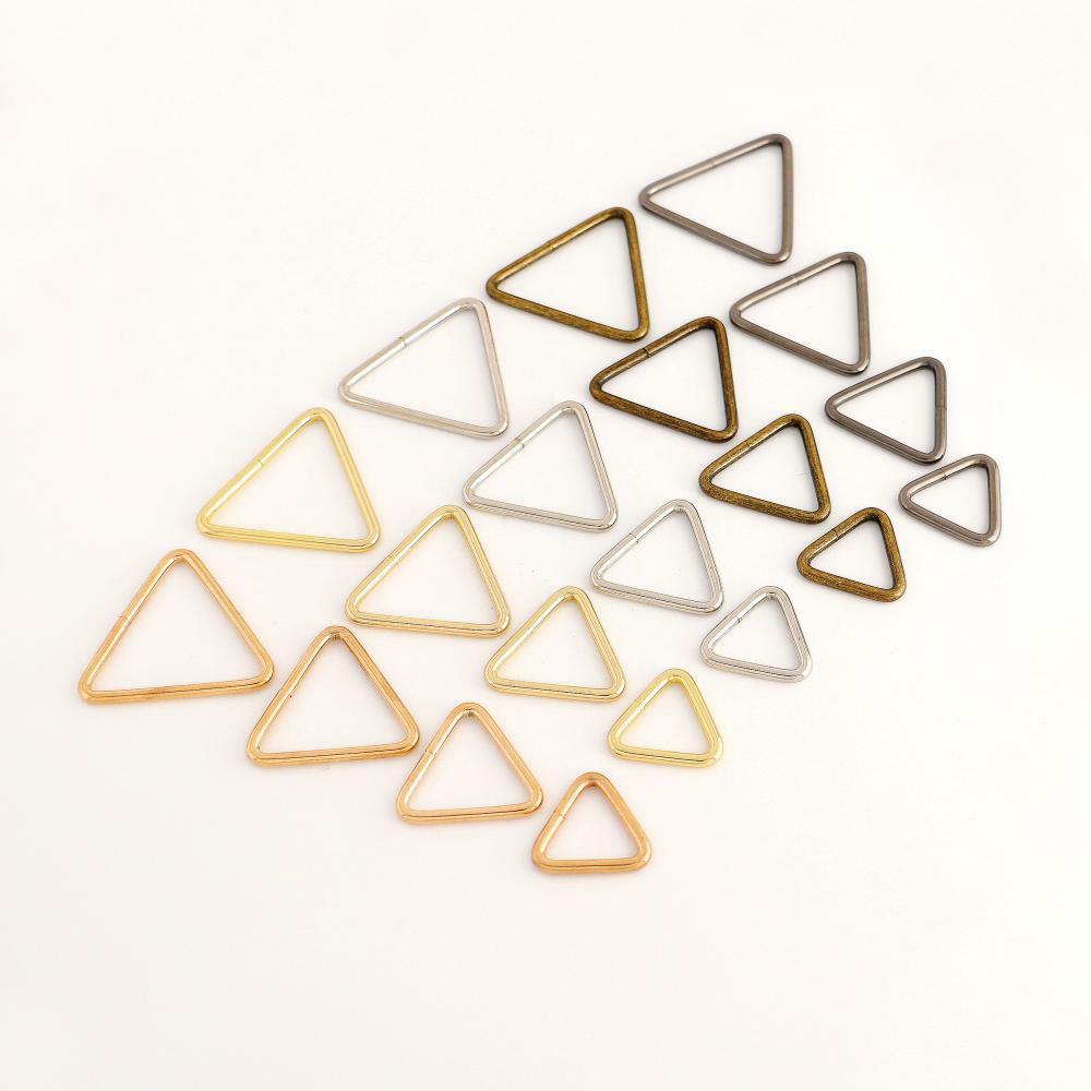 10 pcs 100 pcs METAL TRIANGULAR LOOP RINGS Welded Straps Bags Choose Size, Color