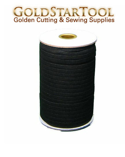 BLACK Braided Elastic 1/4" Roll 144 Yards for sewing, Washable and dry cleanable