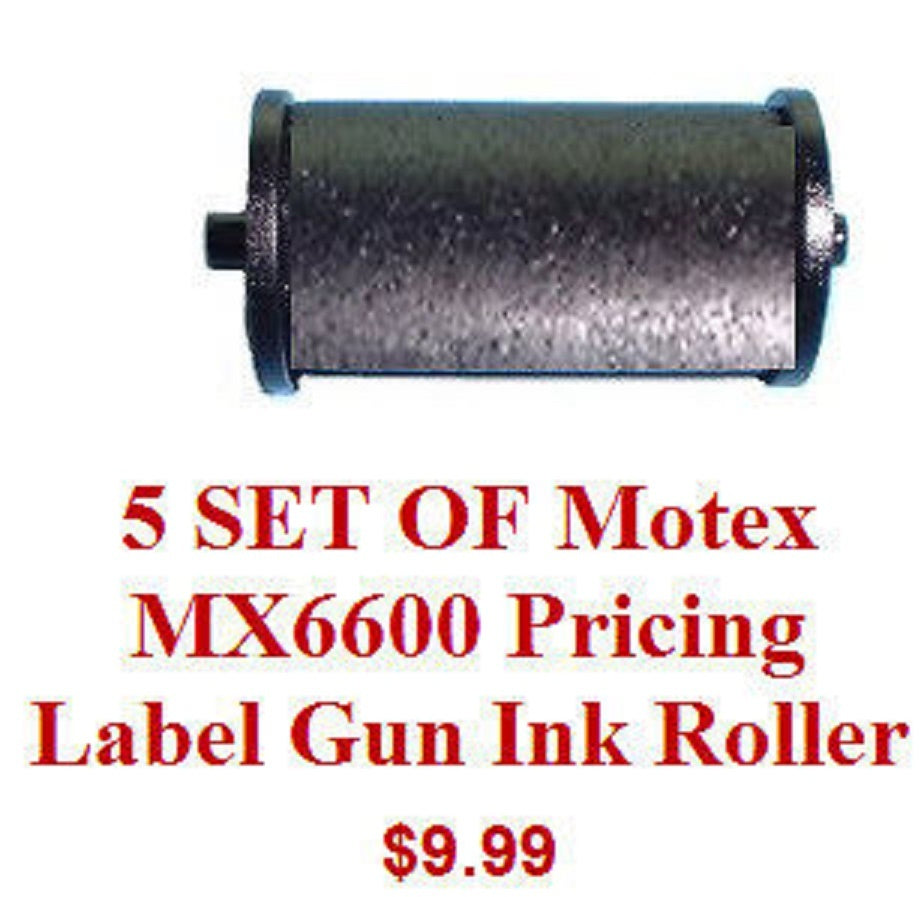 5 SET OF Motex MX6600 Pricing Label Gun Ink Roller all brand new and fresh 18mm