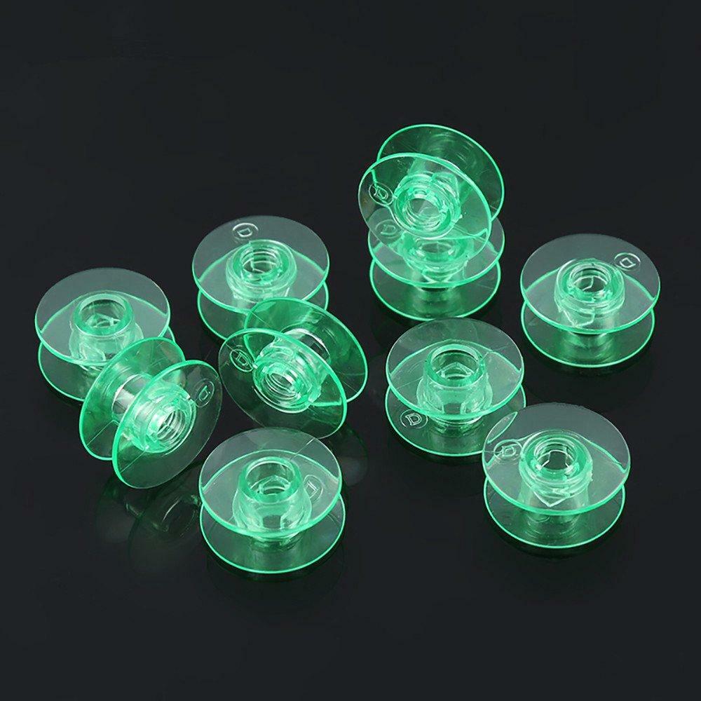 20pcs Clear Green Bobbins Viking Husqvarna White Home #4125615-45#4123078-G