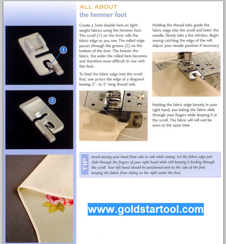 Singer Rolled Hem Foot #006900008-P,WILL FIT ALL LOW SHANK AND THE SNAP-ON MACHI
