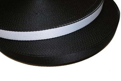 Double Sided Webbing 1" inch Black and White - 50 Yards Per Roll - US SELLER