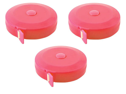 3 PCS of FLAMINGO PINK 60" 150cm Retractable Tape Measure Double Sided USA