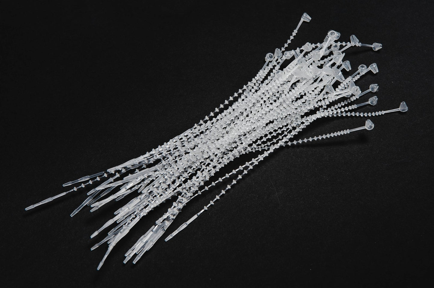 500 7" SECUR-A-TIE ADJUSTABLE BEADED LOOP TIE FASTENERS clear color no gun need