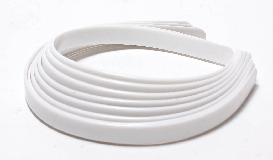 12 Plastic Headbands Without Teeth Black Or White - US Seller
