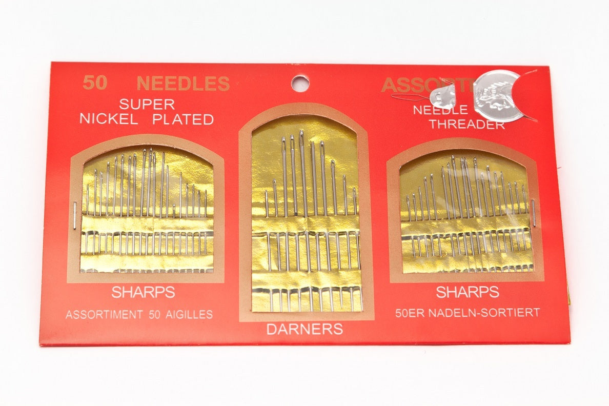 5 PACK Assorted Hand Sewing Needles + threader ,50 Pieces per Pack FREE SHIPPING