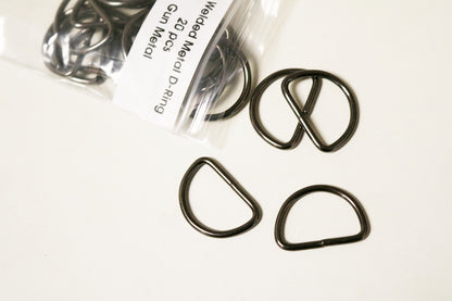 20 pcs 3/4" Welded Metal D-Ring GUN METAL for Bags Purses Fashion US SELLER