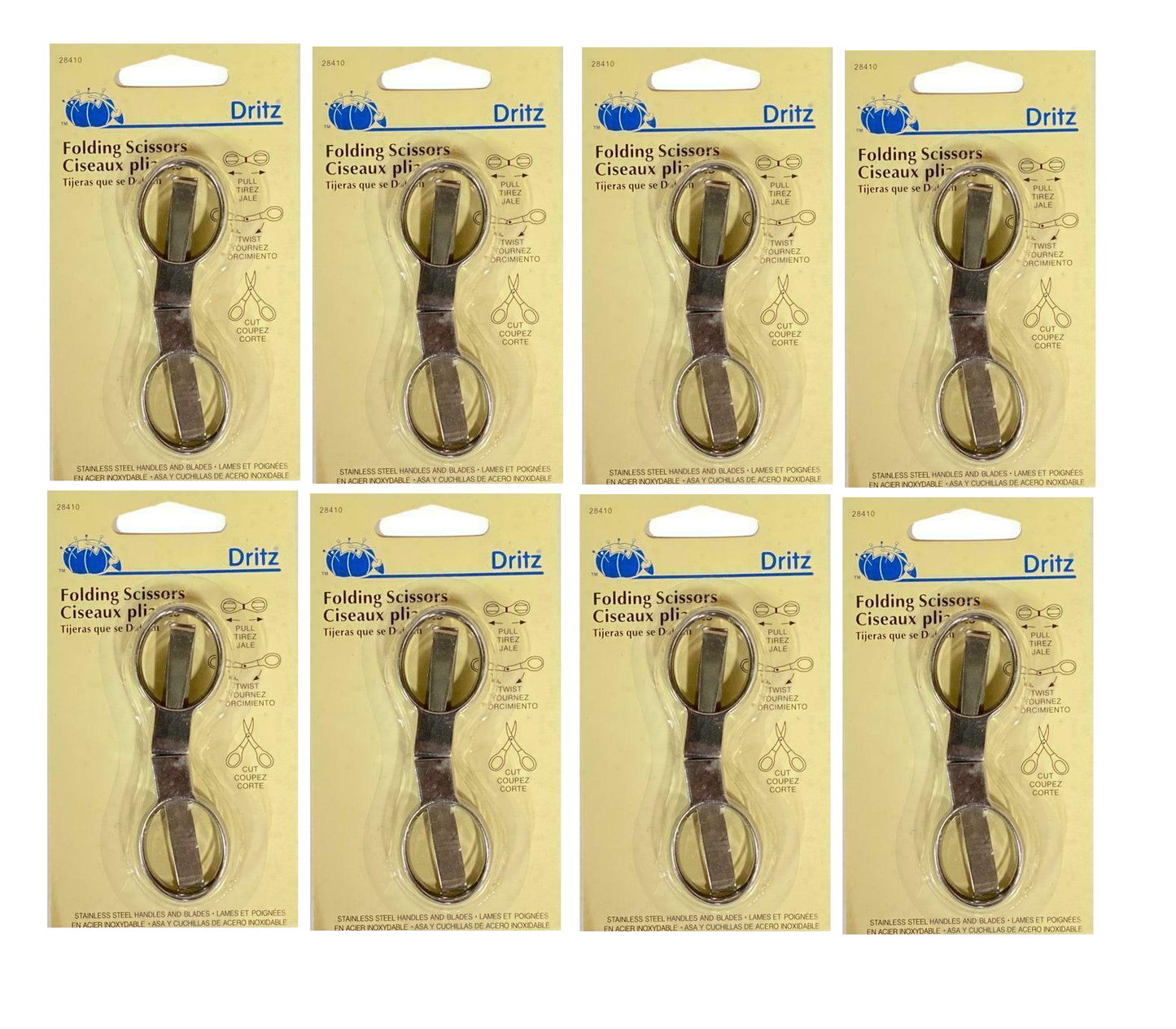 NEW 8 PCS Dritz 3 1/2 Stainless Steel Folding Scissor Dritz US SELLER FREE SHIP
