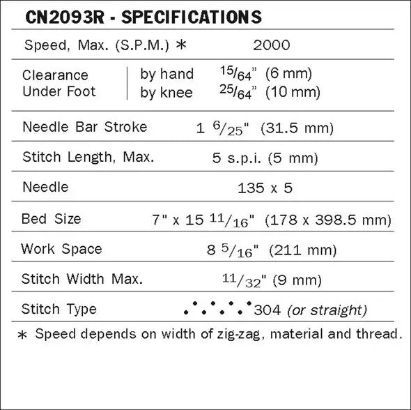 NEW Consew CN2093R Zig-Zag Lockstitch Industrial Sewing Machine + Table + Motor