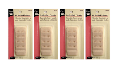 LOT OF 4 Soft Bra Back Extenders - Beige 1-1/4" FREE SHIPPING US SELLER