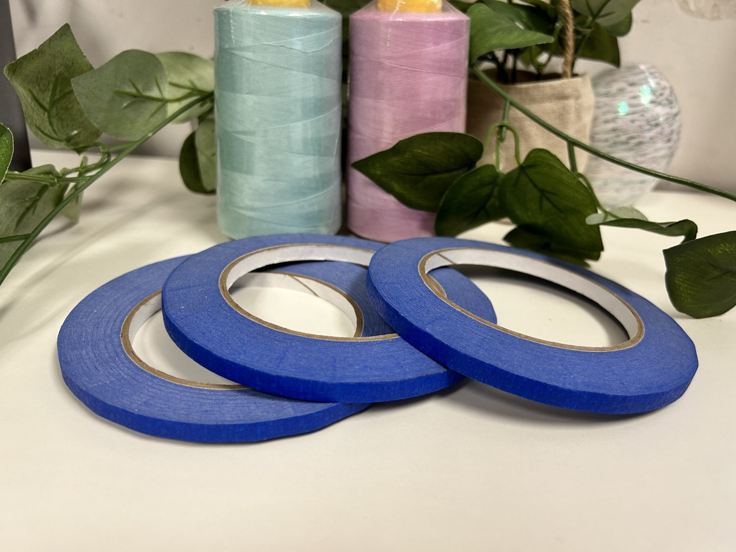 3 ROLLS BLUE Masking Tape Draping Tape Flagging Tape 1/4" 180 yards US SELLER