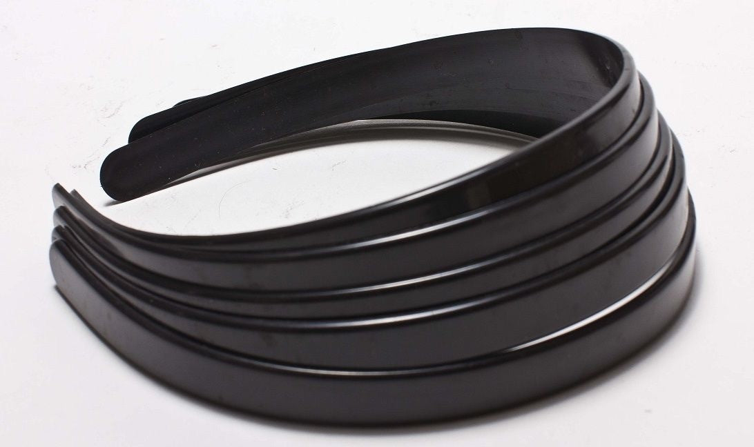 12 Plastic Headbands Without Teeth Black Or White - US Seller