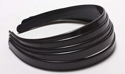 12 Plastic Headbands Without Teeth Black Or White - US Seller
