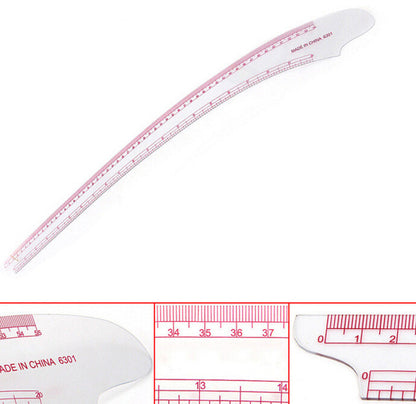 designer,tailors & pattern makers french curve ruler 20" & 55 cm.clear plastic